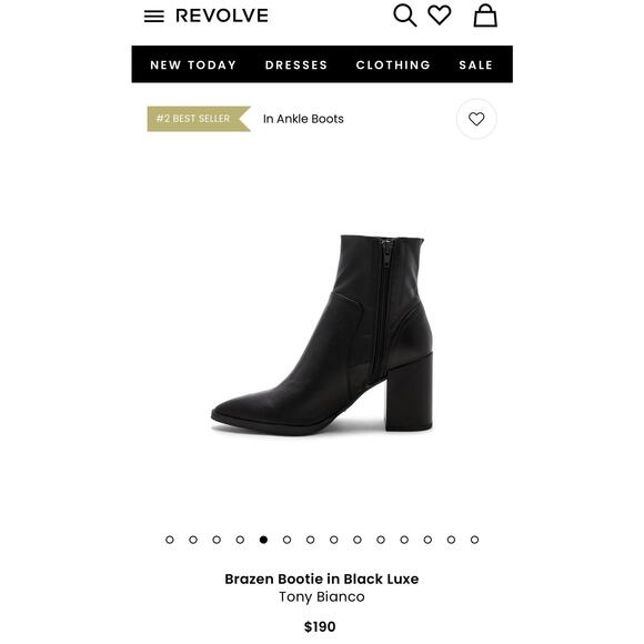 Tony Bianco Brazon Leather Heeled Bootie in Black Luxe Size 8.5 REVOLVE - Picture 2 of 10